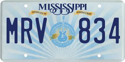 MS license plate MRV834