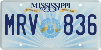 MS license plate MRV836