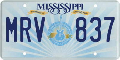 MS license plate MRV837