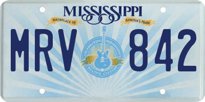 MS license plate MRV842