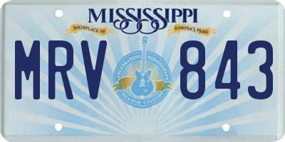 MS license plate MRV843