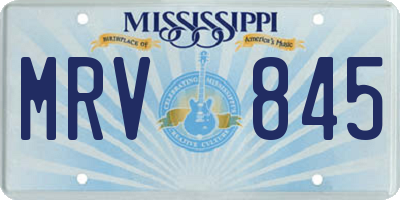 MS license plate MRV845