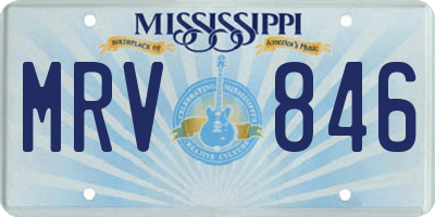 MS license plate MRV846