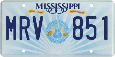 MS license plate MRV851