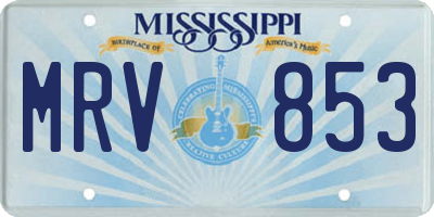 MS license plate MRV853