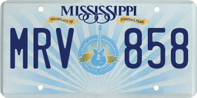 MS license plate MRV858