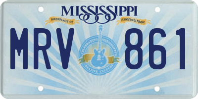 MS license plate MRV861
