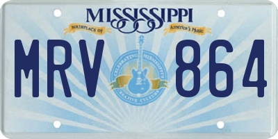 MS license plate MRV864