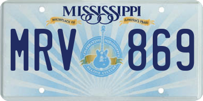 MS license plate MRV869