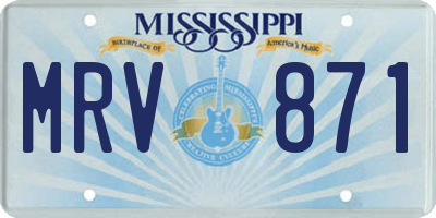 MS license plate MRV871