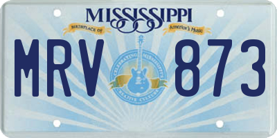 MS license plate MRV873