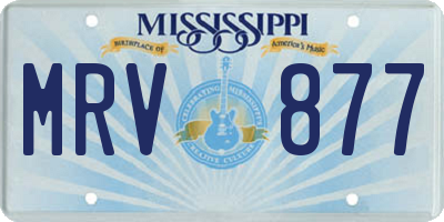 MS license plate MRV877