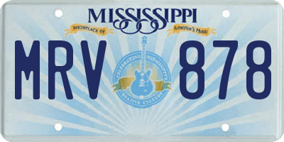 MS license plate MRV878