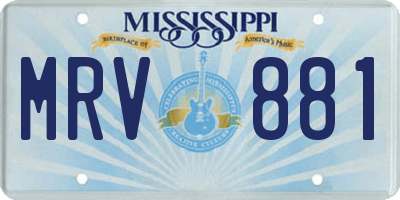 MS license plate MRV881