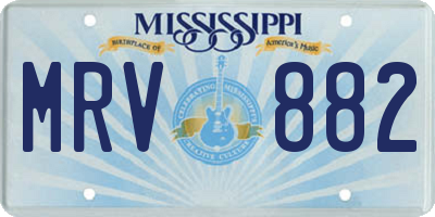 MS license plate MRV882