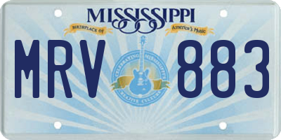 MS license plate MRV883