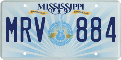 MS license plate MRV884