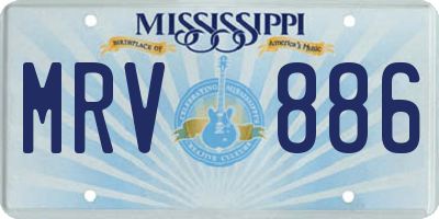 MS license plate MRV886