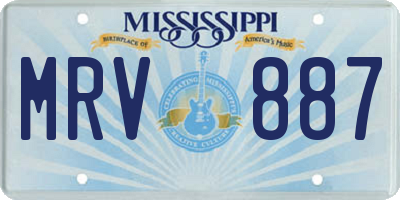 MS license plate MRV887