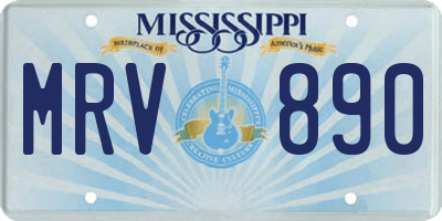 MS license plate MRV890