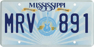 MS license plate MRV891