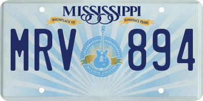 MS license plate MRV894