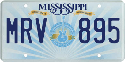 MS license plate MRV895