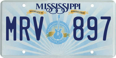 MS license plate MRV897