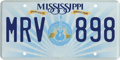 MS license plate MRV898
