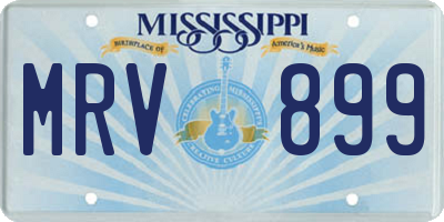 MS license plate MRV899