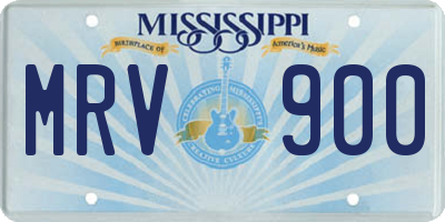MS license plate MRV900