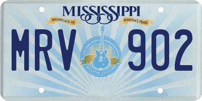 MS license plate MRV902