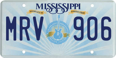 MS license plate MRV906