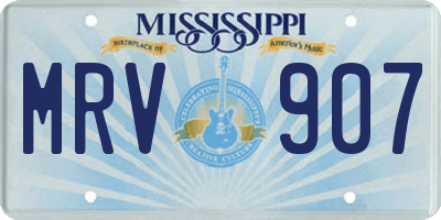 MS license plate MRV907