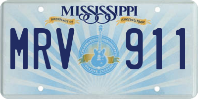 MS license plate MRV911