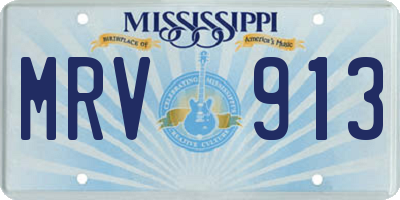 MS license plate MRV913