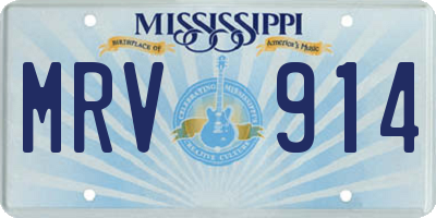 MS license plate MRV914