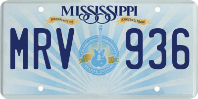 MS license plate MRV936