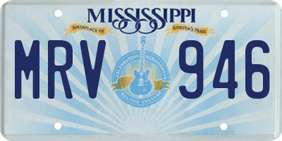 MS license plate MRV946