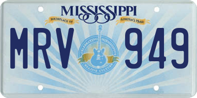 MS license plate MRV949