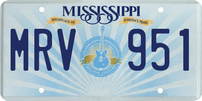 MS license plate MRV951