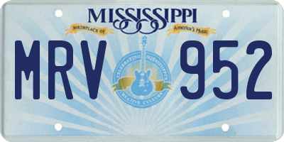 MS license plate MRV952
