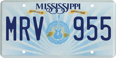 MS license plate MRV955