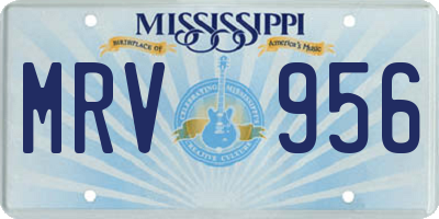 MS license plate MRV956