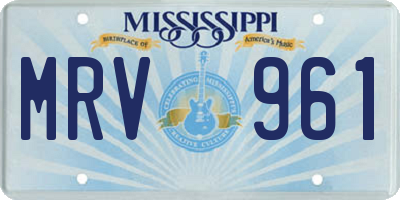 MS license plate MRV961