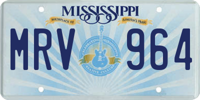 MS license plate MRV964