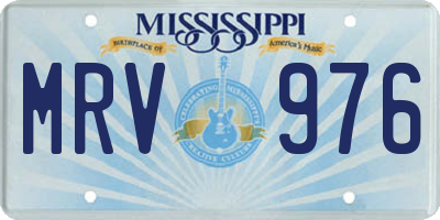 MS license plate MRV976