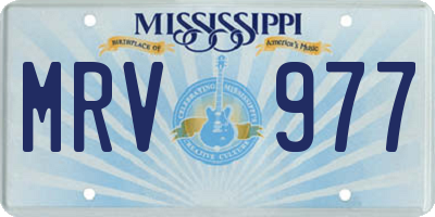 MS license plate MRV977