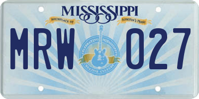 MS license plate MRW027