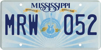 MS license plate MRW052